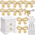 8 Pcs Gold Bow Drawer Knobs Matel For Dresser Vintage Handl.... Fixed Price $25.96.