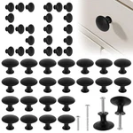 Mlynzxjsy 50 Pack Black Round Cabinet Knobs 1-1/6 Inch (30MM) Drawer Bulk. Fixed Price $37.46.