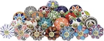 Kitchen Cabinet Knobs - Pack Of 30 Indian Countryside Colorful Assorted Cerami. Fixed Price $48.85.