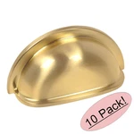 *10 Pack* Cosmas Cabinet Hardware Brushed Brass Cup Handle Pulls #4310BB. Fixed Price $29.23.