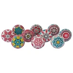 Pink Retro Printed Ceramic Knobs For Kitchen Cabinet & Drawer Pulls (set Of 10). Fixed Price $15.73.