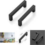 3-3/4 Inch Square Cabinet Handles, 30 Matte Black Drawer Pulls. Fixed Price $87.49.