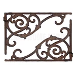 2 Vines Scrolls Shelf Brackets Cast Iron Corner Brace Antique Rustic Finish 9.5". Fixed Price $32.95.