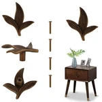 4PCS Floral Cabinet Knobs Copper Flower Leaf Drawer Pulls Handles For Wardrobe. Fixed Price $24.88.
