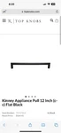 Top Knobs TK947BLK Kinney Appliance Pull 12 Inch (c-c) Flat Black. Fixed Price $139.00.