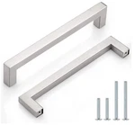 Pack Probrico Square Cabinet Handle Brushed Nickel 6-3/10" Cc PDDJ27HSS160. Fixed Price $11.89.
