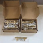 Goldenwarm 30 Pack Cabinet Handles Brushed Brass Drawer Pulls 5" Inch New. Fixed Price $34.99.