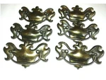Set Of 6 Chippendale Bat Wing Drawer Bail Pulls Handles 3" Center. Fixed Price $8.50.