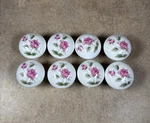 8 Shabby Chic Ceramic Pink Roses Cabinet Drawer Knobs Pulls. Fixed Price $28.95.