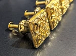 Fleur De Lis Knobs - Drawer Cabinet Pulls Gold Heavy Vicenza. Fixed Price $150.00.