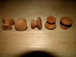 Ten (10) Brand New Unfinished Cherry 1" Round Wood Cabinet Knobs / Pulls Kx. Fixed Price $13.95.