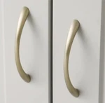 10PK Everbilt Tapered Bow Cabinet Handles/drawer Pulls, Champagne, 3.75" Center. Fixed Price $17.05.