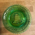 Vtg. Liberty Bell New Bedford Glass Museum Christmas Pairpoint Cup Plate. Fixed Price $9.99.