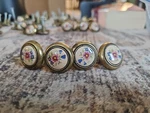 Amerock Brass & Porcelain Pink Blue Floral Pull Drawer Cabinet Knob-lot Of 4. Fixed Price $14.99.