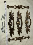 Set Of Vintage Kbc 45496 (2) N-3020 (3) Ornate Brass Cabinet Door Handle. Fixed Price $79.99.
