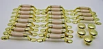 Vintage Wood Brass Drawer 5" Pull Handles & Knobs Lot Of 25 Total. Fixed Price $39.00.