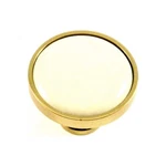 Laurey Solid Brass/almond Porcelain 1-1/4" Knob, #42501. Fixed Price $10.86.