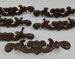 Drawer Door Pulls 6" Antique Cast Iron Rustic Fleur De Lis Cabinet Lot Of Vtg. Fixed Price $20.99.