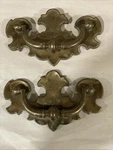 Colonial Chippendale Batwing Style Drawer Pull 4 Vintage Patina. Fixed Price $17.00.