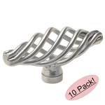 *10 Pack* Cosmas Cabinet Hardware Satin Nickel Birdcage Knobs #9991SN. Fixed Price $22.39.