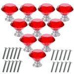 Akstore 10 Pcs Crystal Glass Cabinet Knobs 30MM Diamond Shape Drawer Red. Fixed Price $14.34.