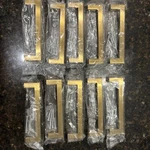 Oyx 10 Pack 5 Oc Long, Brushed Gold Cabinet Pulls, Brass Drawer Pulls.. Fixed Price $15.00.