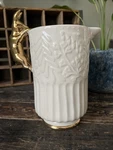 Anthropologie Dorina White Utensil Holder Gold Rabbit Handle Pitcher Vase. Fixed Price $39.99.