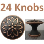 24 Threshold Round Knobs Flower Design Oil-rubbed Bronze Finish (no Box Or Pkg). Fixed Price $24.95.