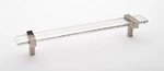 Sietto P-1900-9-SN Adjustable 9" Clear Glass Bar Satin Nickel Base Cabinet Pull. Fixed Price $19.99.