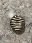 Vintage Metal Cabinet Knob Wavy Textured Face Silver Tone 2 Diameter. Fixed Price $13.99.