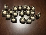 Vintage Lot (18) Amerock Cabinet Knobs Speckled Ceramic Antique Brass. Fixed Price $45.00.