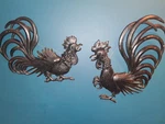 Vintage 1960S Midwest Cast Iron Rooster Wall Hangings Black Farmhouse Kitchen.... Fixed Price $45.00.