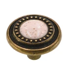 Amerock BP862-BB Burnished Brass Porcelain Oatmeal 1/4" Cabinet Knob Pull Nos. Fixed Price $14.99.