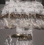 Lot Of 20 Amerock 3" Cc Brushed Brass Arch Pull Cabinet Handle Knob BP874-074. Fixed Price $44.95.