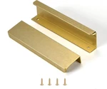 Satanga Edge Finger Tab Pulls For Cabinet Handles Brushed Brass Gold 6 Pack. Fixed Price $18.99.