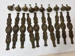 Knobs European Style Antique Brass Pulls Cabinet Drawer Backplate 7" (lot Of 10). Fixed Price $99.00.