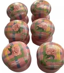 Vtg Pink Wood Cabinet Drawer Pulls Knobs Shabby Plaid Rose Flower Handpainted 6. Fixed Price $26.39.