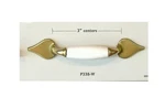 Belwith (#P338-W ) Antique Brass Ceramic White Hart Shape End Cabinet Pull. Fixed Price $13.99.