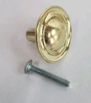 Vintage Amerock Brass Metal Mid Century Cabinet Drawer Inlaid Circle Pull Knob. Fixed Price $5.00.