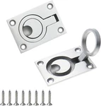 Luckycivia 2 Pack Stainless Steel Square Flush Pull Ring Size 1, Silver. Fixed Price $14.55.