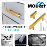 Brushed Gold Modern Square Cabinet Handles Pulls Knobs Kitchen Bathroom Hardware. Fixed Price $63.12.