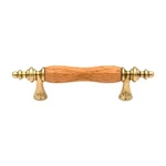 Amerock Royal Family Polished Brass 3"CC Bar Pull Oak Wood Center BP76242-O3. Fixed Price $12.88.