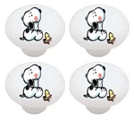 Set Of 4 Baby Snoopy Woodstock Ceramic Drawer Pulls Dresser Cabinet Knobs. Fixed Price $15.96.