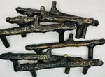 Set Of 6 Vtg Shaub & Mountain Collection 3 Hole 4.5 Drawer Pulls Ant Brass. Fixed Price $149.00.