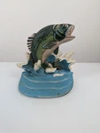 Midwest Importers 5" Cast Iron Leaping Bass/trout Door Stop. Fixed Price $15.00.