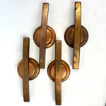 Vintage Mcm Solid Copper Drawer Pulls Knobs - Each 6 1/2 Bar Weighs 4 Ounces. Fixed Price $59.76.