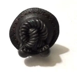 Vicenza Designs Equestre Knob Round Brown Leather Rope Oil Rubbed Bronze K1272. Fixed Price $19.99.