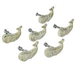 Zeckos Rustic White Cast Iron Whale Drawer Pulls - Set Of 6 Nautical Cabinet Kno. Fixed Price $30.80.