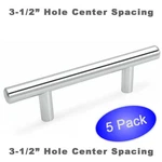 *5 Pack* Cosmas Cabinet Hardware Polished Chrome Handles Bar Pulls #305-3.5CH. Fixed Price $11.22.