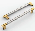 Amerdeco 7 Pack Of 10" Brushed Nickel/gold Cabinet Pulls ZH0038. Fixed Price $31.99.